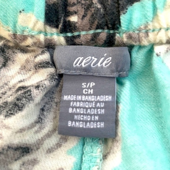 AERIE | Women’s Turquoise Floral Pattern Shorts Size Small Petite (SP) - Picture 3 of 5